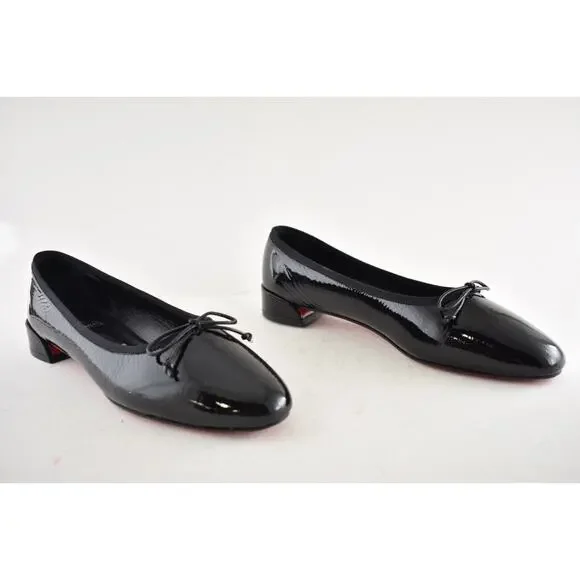 Christian Louboutin Sweetie Jane Flat Black Patent Leather Ballet Ballerina 42 - Picture 4 of 14